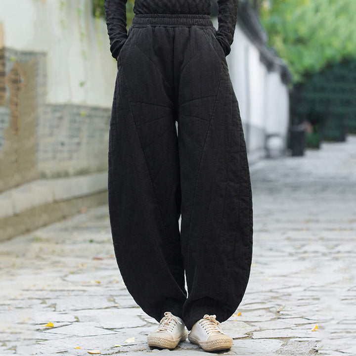 Buddha Stones無地コットン 厚手 レディース 7-8丈 ポケット付きパンツ - image 15