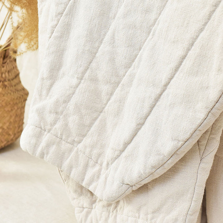 Buddha Stones無地コットン 厚手 レディース 7-8丈 ポケット付きパンツ - image 10