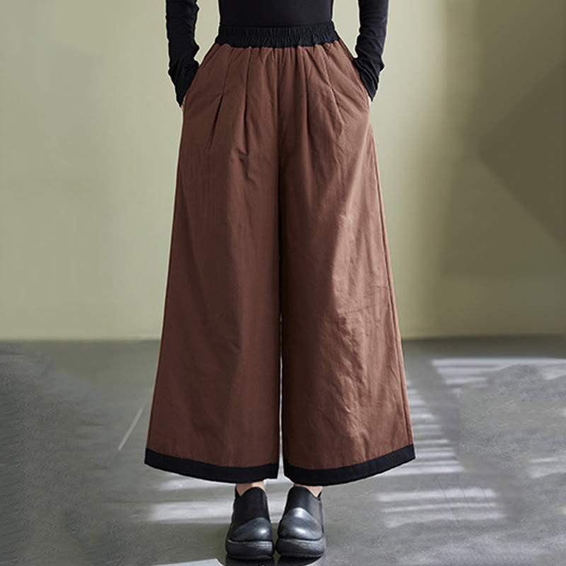 Buddha Stonesカジュアル 無地 レディース ワイドレッグパンツ ポケット付き - チョコレート - US8-10，UK/AU12-14，EU40-42 (2XL) - image 9