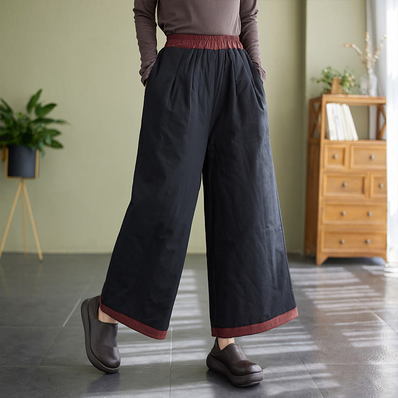 Buddha Stonesカジュアル 無地 レディース ワイドレッグパンツ ポケット付き - 黒 - US8-10，UK/AU12-14，EU40-42 (2XL) - image 0