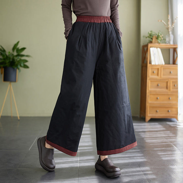 Buddha Stonesカジュアル 無地 レディース ワイドレッグパンツ ポケット付き - 黒 - US8-10，UK/AU12-14，EU40-42 (2XL) - image 0