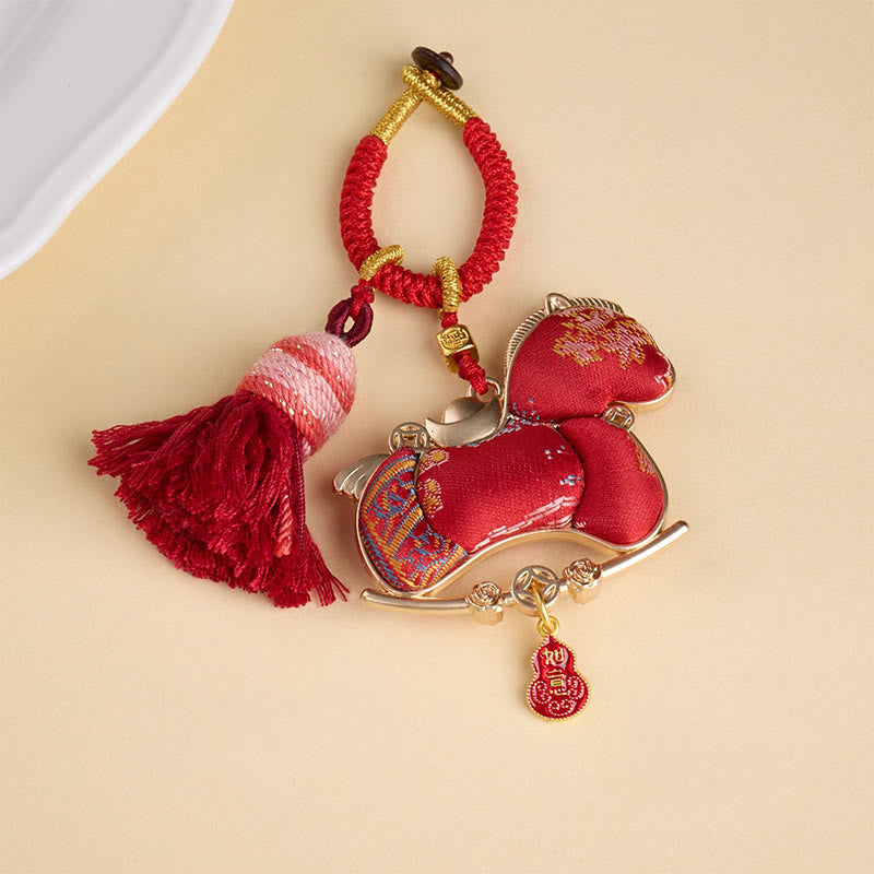 Buddha Stones多色 午年 ひょうたんインゴットデザイン 自由と豊かさのキーホルダー - image 1