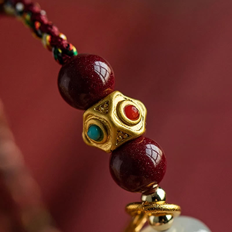 Buddha Stones幸運繁栄のお守り 和田産 青翡翠 白翡翠 多色編み紐豊かさのブレスレット - image 16