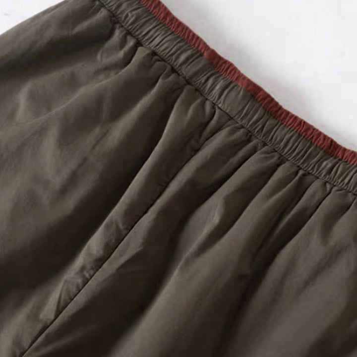 Buddha Stones無地カラーブロッキング コットンポリエステル 厚手レディースパンツ ポケット付き - image 5