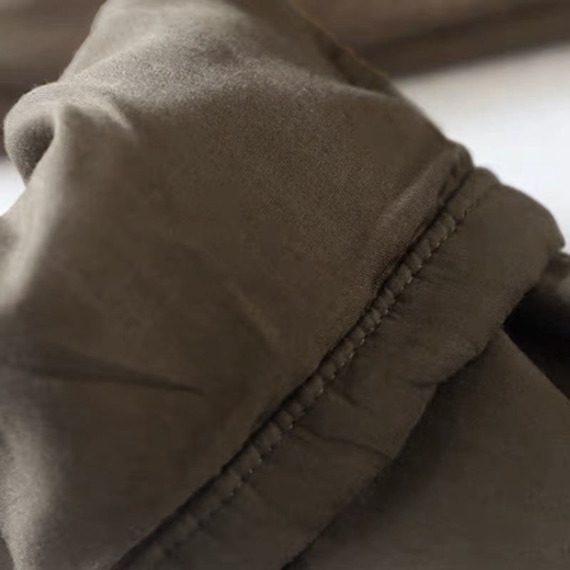 Buddha Stones無地カラーブロッキング コットンポリエステル 厚手レディースパンツ ポケット付き - image 6