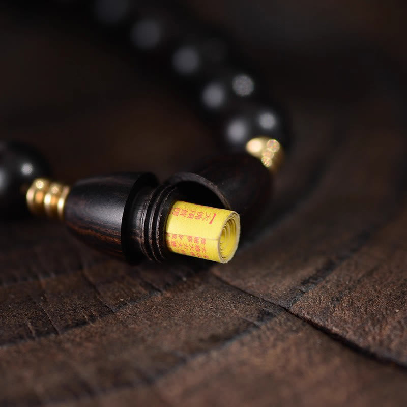 Buddha Stones黒檀ビーズ 経巻付き良縁祈願の守護ブレスレット - image 8