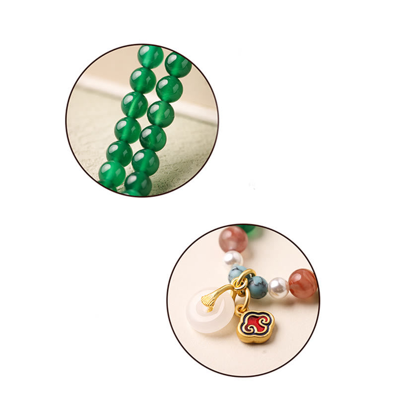 Buddha Stones平和のお守りチャームグリーンアゲート パワーサポート チベットマーラー数珠 - image 12