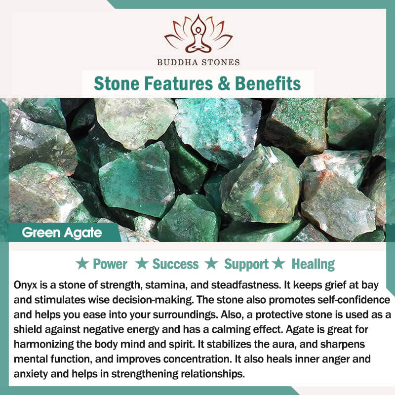 Buddha Stones平和のお守りチャームグリーンアゲート パワーサポート チベットマーラー数珠 - image 5
