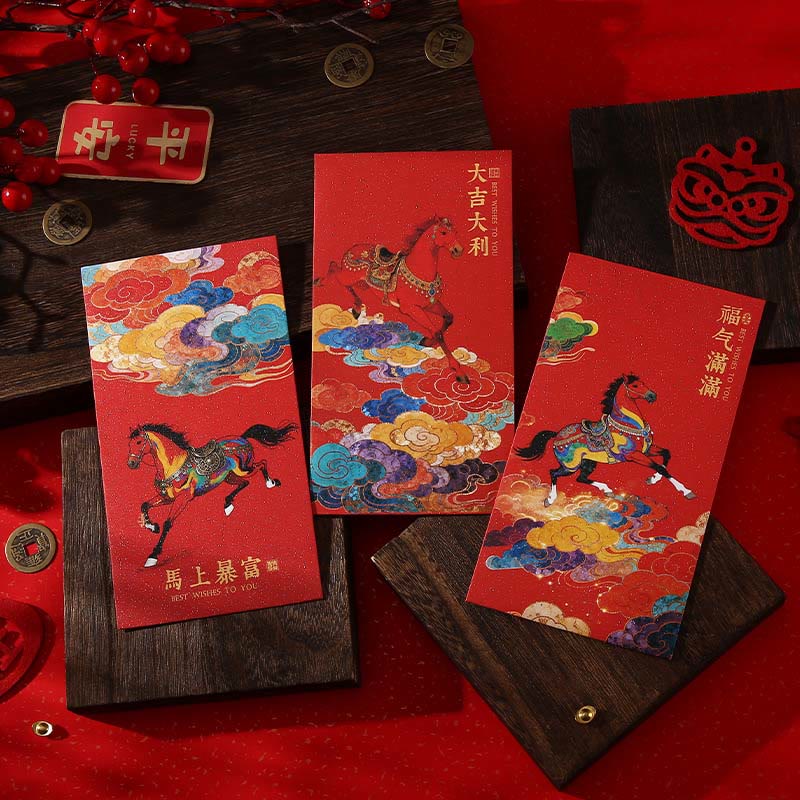 Buddha Stones午年 2026 新年の祝福 6個入り 中国製 赤い封筒 - image 13