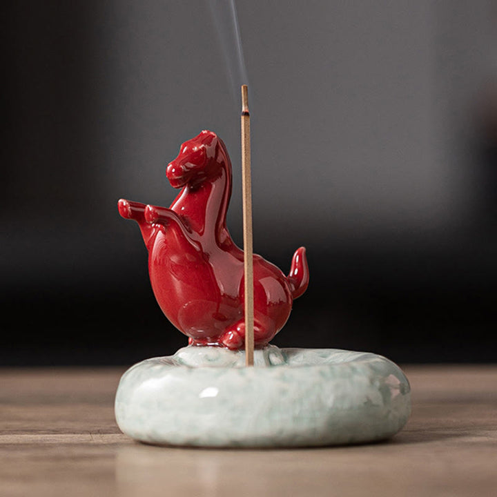 Buddha Stones馬年 2026 新年 インテリア 香炉 - 赤い立ち姿の馬（7.4×7.4× CM） - image 17