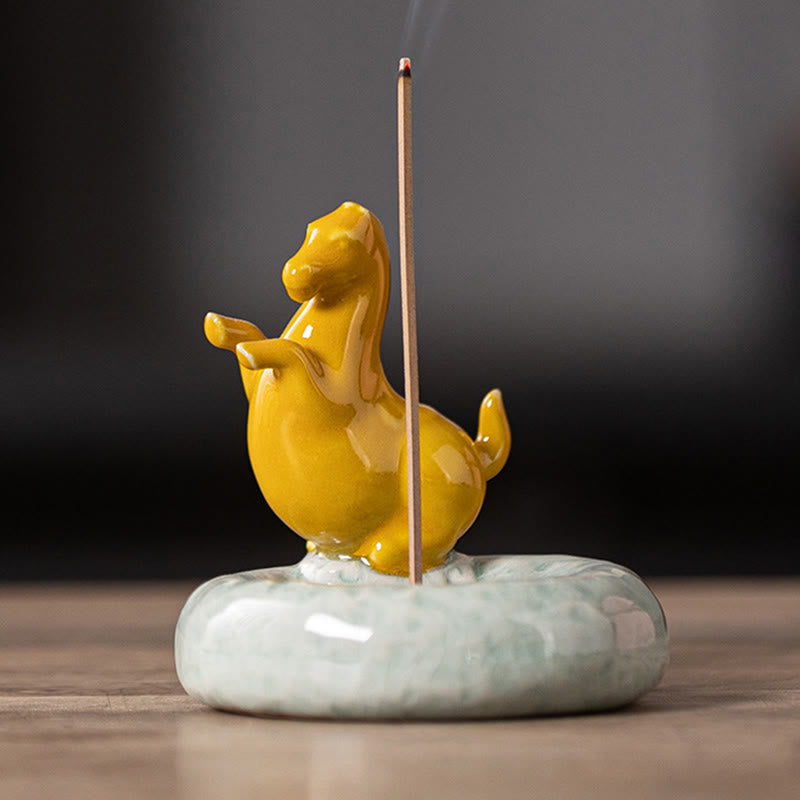 Buddha Stones馬年 2026 新年 インテリア 香炉 - 黄色い立ち姿の馬（7.4×7.4× CM） - image 19