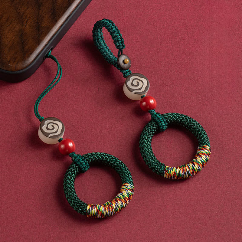 Buddha Stones手編み カラフル 糸 紐 バックル アイボリー フルーツ 辰砂 キーホルダー 携帯電話 吊り下げ 装飾 - image 15