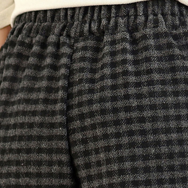 Buddha Stonesカジュアル チェック柄 レディース ワイドレッグパンツ ポケット付き - image 8