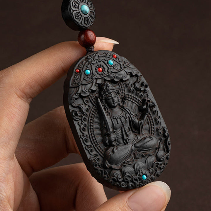 Buddha Stones十二支誕生仏午年オーム・マニ・パドメ・フム蓮華 黒檀の良縁祈願キーチェーン - image 7