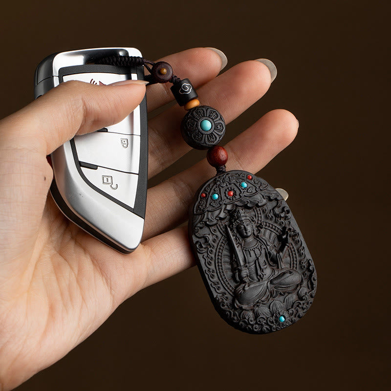 Buddha Stones十二支誕生仏午年オーム・マニ・パドメ・フム蓮華 黒檀の良縁祈願キーチェーン - image 10