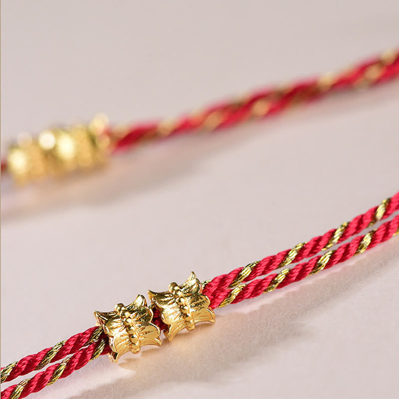 Buddha Stones五帝銭銅天秤手編み紐ブレスレット  - image 12