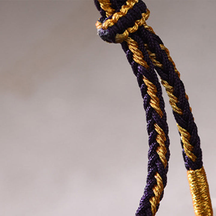 Buddha Stones五帝銭 銅 アメジスト 辰砂 黒赤紐バランス幸運繁栄引き寄せ ブレスレット - image 4