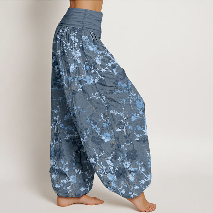Buddha Stones純綿 咲き誇る花 枝葉 レディース 伸縮性ウエスト ハーレムパンツ - image 10