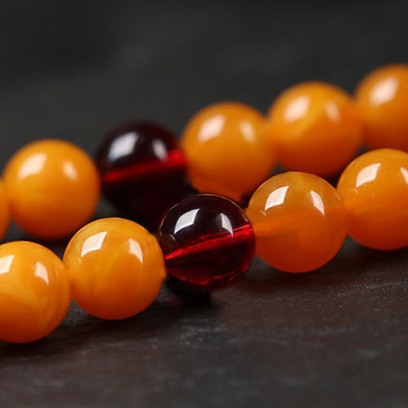 Buddha Stonesチベット琥珀丸ビーズマーラー数珠 - image 7