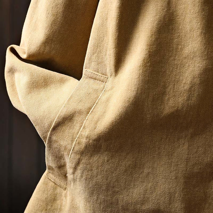 Buddha Stones春秋ボタン付きラペルカラー長袖ミドル丈コットンレディースジャケットポケット付き - image 7