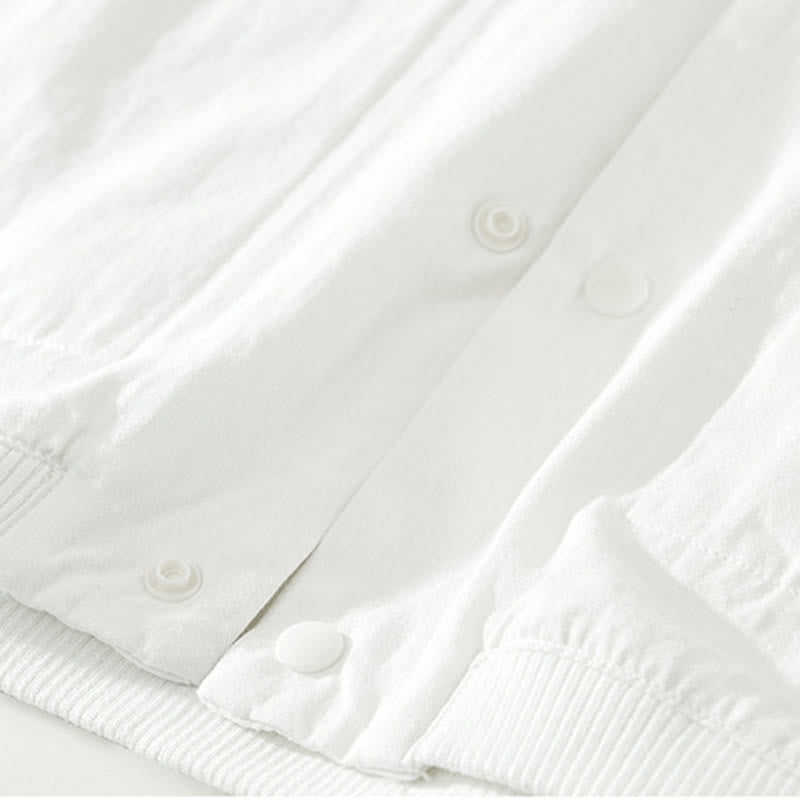 Buddha Stonesシンプル無地ボタンダウン メンズ スタンドカラー 長袖 コットンシャツ - image 16