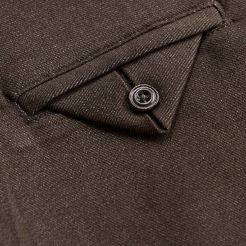 Buddha Stones Fall 無地 ボタンダウン メンズ スタンドカラー 長袖 コットンシャツ - image 3