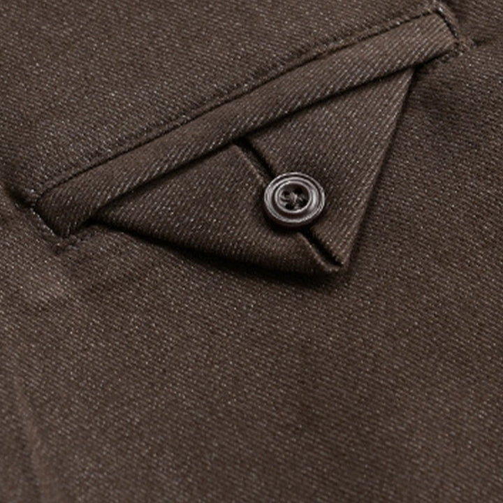 Buddha Stones Fall 無地 ボタンダウン メンズ スタンドカラー 長袖 コットンシャツ - image 3