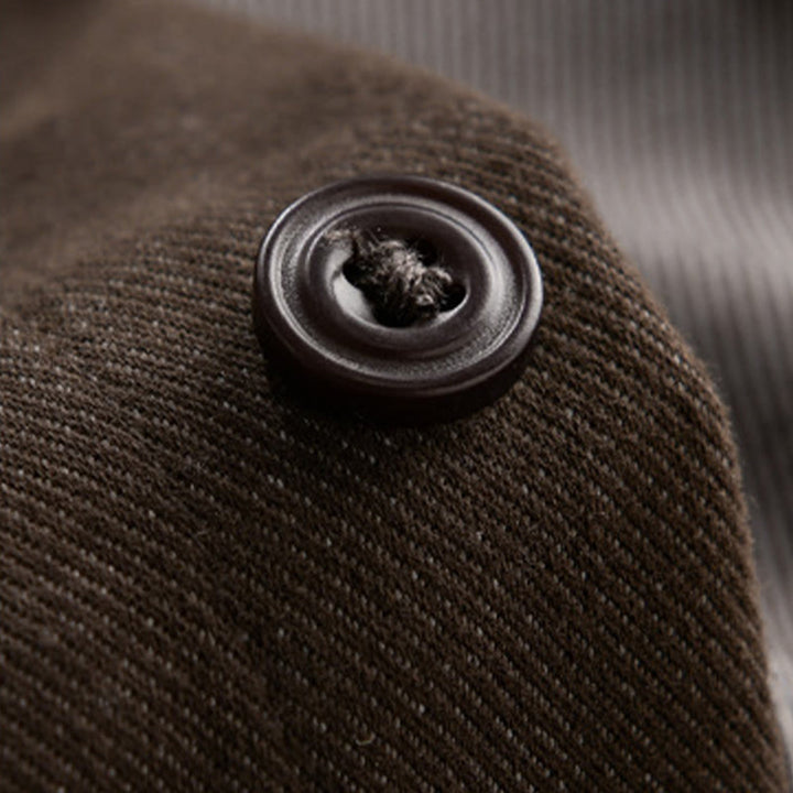 Buddha Stones Fall 無地 ボタンダウン メンズ スタンドカラー 長袖 コットンシャツ - image 5