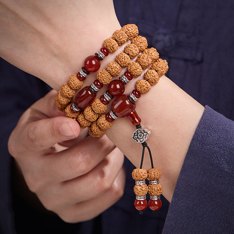 Buddha Stonesチベット 108 ビーズ 菩提樹 三目 珠 縁起物マーラー数珠 - image 8