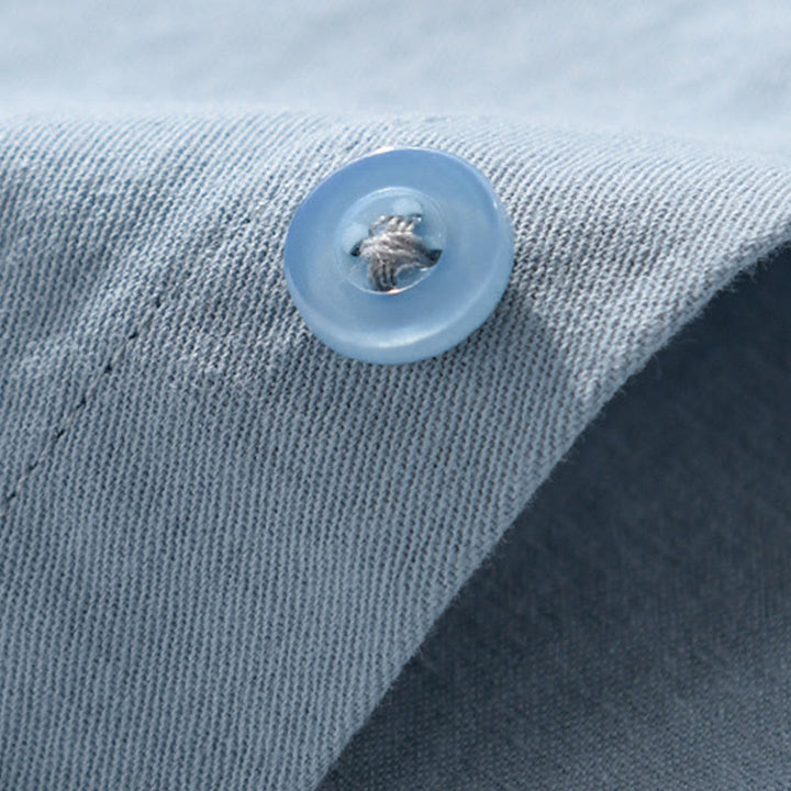 Buddha Stonesカジュアル 無地 ボタンダウン 装飾ポケット メンズ スタンドカラー 長袖 コットンシャツ - image 9