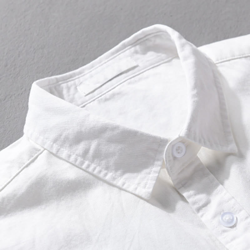 Buddha Stonesカジュアル 無地 ボタンダウン 装飾ポケット メンズ スタンドカラー 長袖 コットンシャツ - image 21