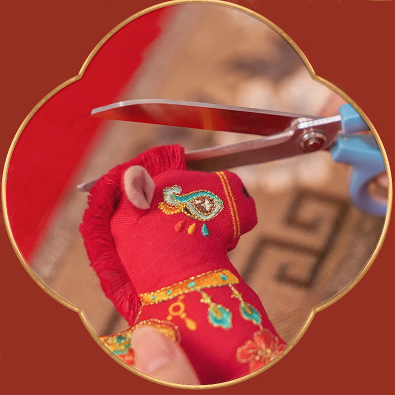 馬年用Buddha Stonesの赤紐の刺繍の吊り下げ装飾 - image 7