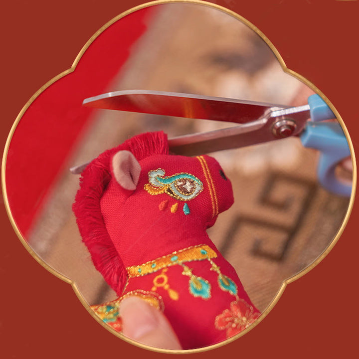 馬年用Buddha Stonesの赤紐の刺繍の吊り下げ装飾 - image 7