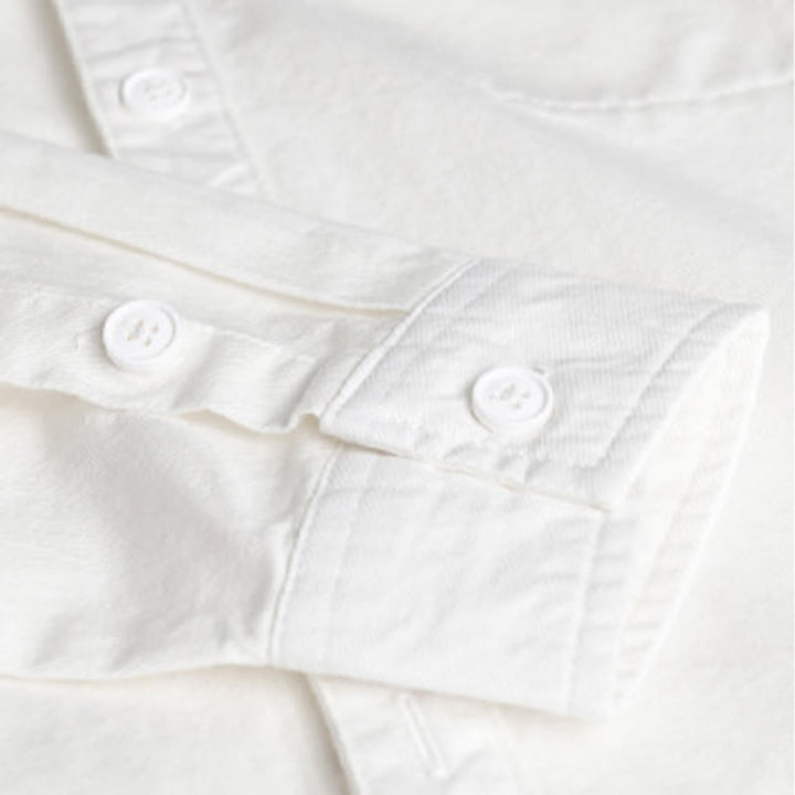 Buddha Stones春 無地 ボタンダウン 装飾ポケット メンズ スタンドカラー 長袖 コットンシャツ - image 21