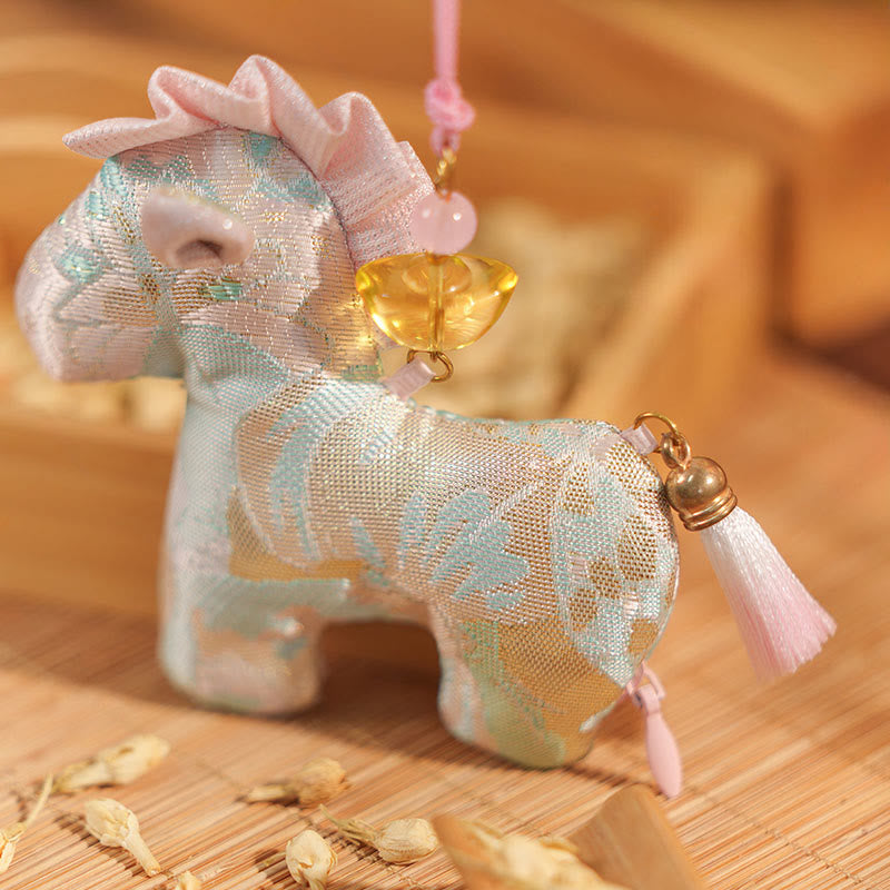 馬年用Buddha Stones赤紐のタッセル刺繍 吊り下げ飾り - image 4