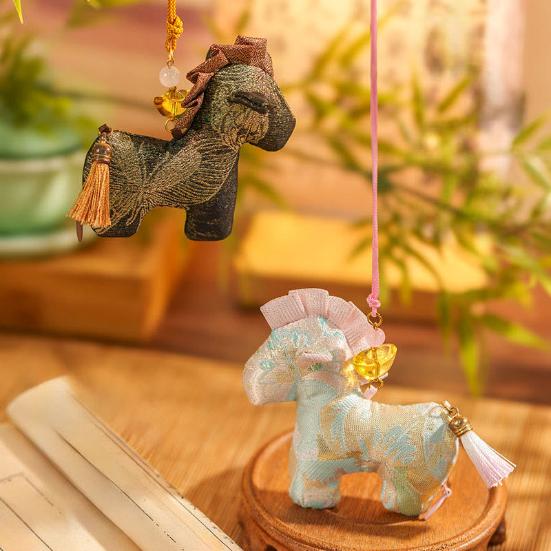 馬年用Buddha Stones赤紐のタッセル刺繍 吊り下げ飾り - image 19