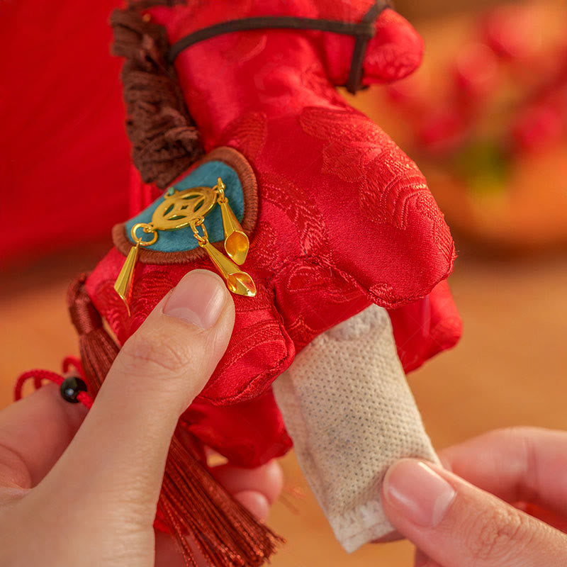 馬年Buddha Stones赤紐刺繍 自由 吊り下げ 飾り - image 5