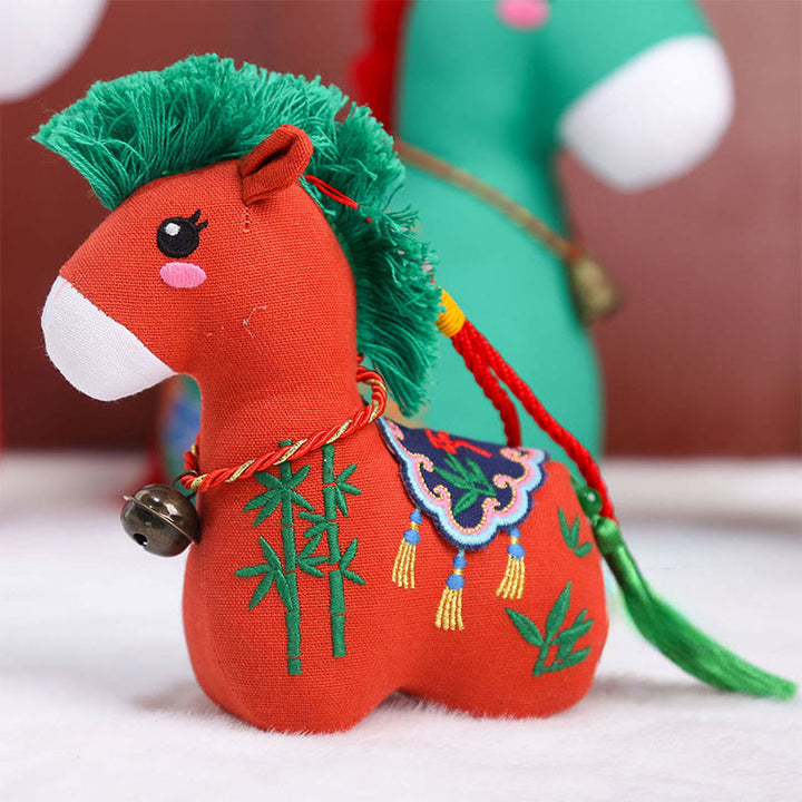 Buddha Stones年銅製赤紐の仏像キャラクターホームデコレーション - 事故なしレッドホース - 22×22×9センチ - image 0