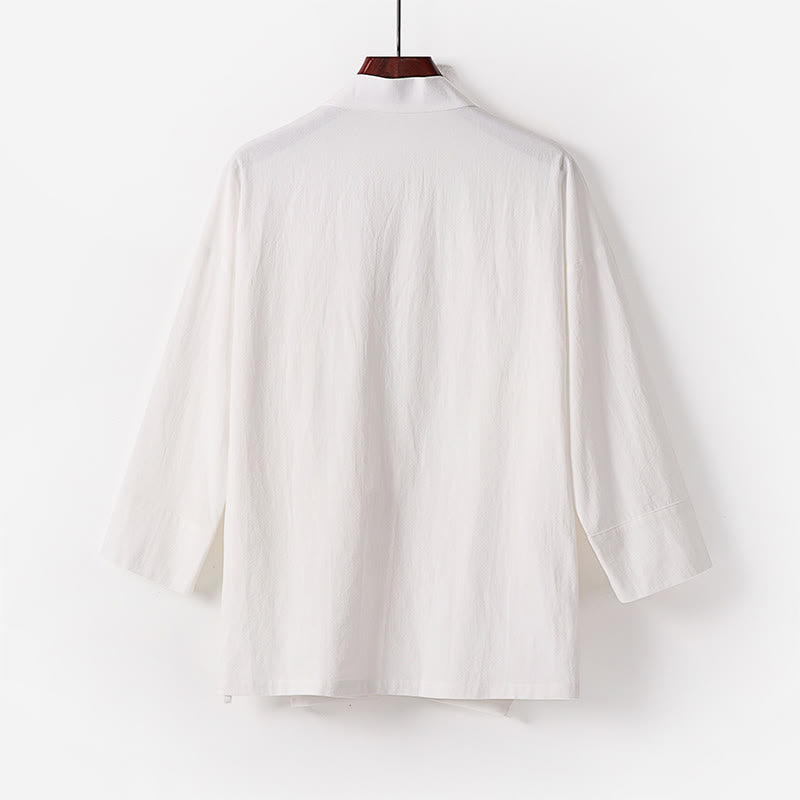 Buddha Stones 2点セット 秋 レースアップ コットン 着物 アンクル丈 ワイドレッグパンツ ポケット付き メンズ 瞑想用ウェア セット - image 19