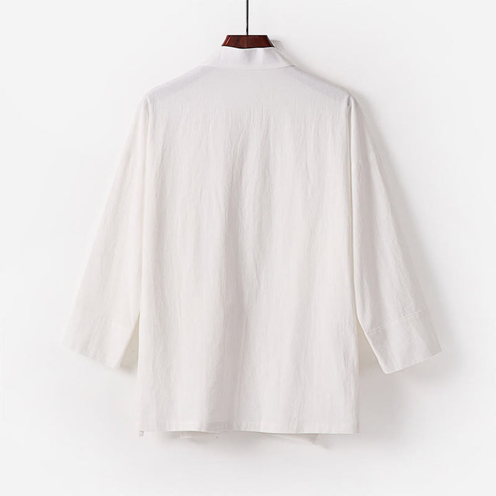 Buddha Stones 2点セット 秋 レースアップ コットン 着物 アンクル丈 ワイドレッグパンツ ポケット付き メンズ 瞑想用ウェア セット - image 19