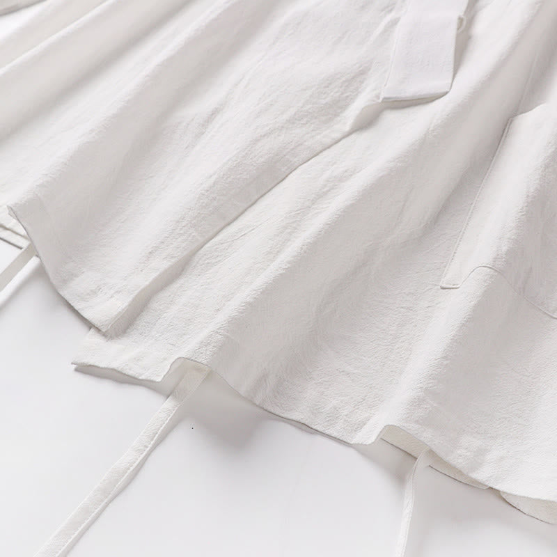 Buddha Stones 2点セット 秋 レースアップ コットン 着物 アンクル丈 ワイドレッグパンツ ポケット付き メンズ 瞑想用ウェア セット - image 25