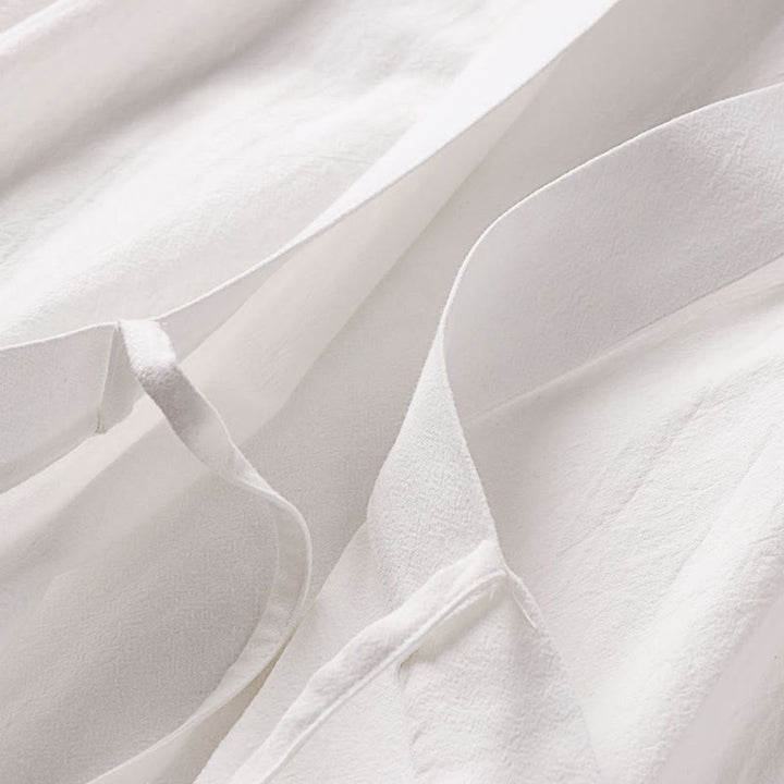 Buddha Stones 2点セット 秋 レースアップ コットン 着物 アンクル丈 ワイドレッグパンツ ポケット付き メンズ 瞑想用ウェア セット - image 23