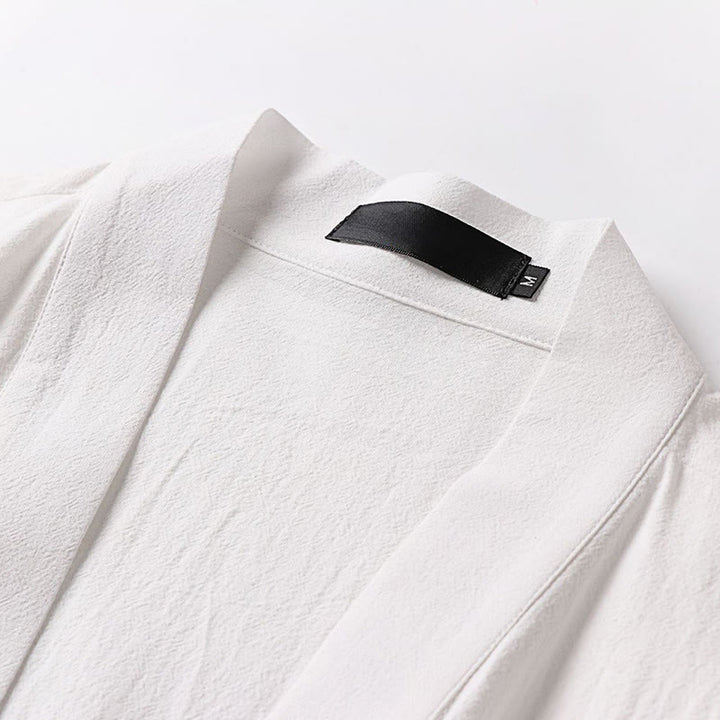 Buddha Stones 2点セット 秋 レースアップ コットン 着物 アンクル丈 ワイドレッグパンツ ポケット付き メンズ 瞑想用ウェア セット - image 22