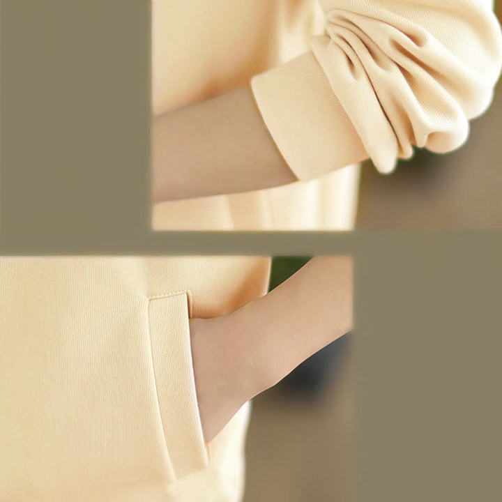 Buddha Stones秋冬 無地 スタンドカラー ボタンデザイン 長袖 レディース コットン スウェットシャツ - image 19