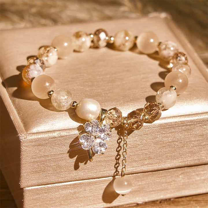 Buddha Stones四つ葉のクローバー アメジスト シトリン グリーンストロベリークォーツ ルチルクォーツ バランスブレスレット - image 9