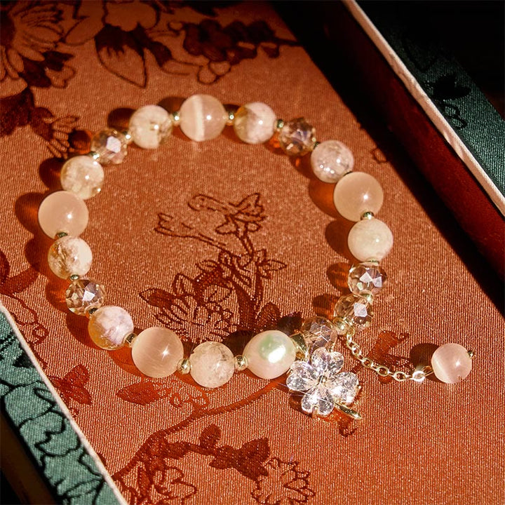 Buddha Stones四つ葉のクローバー アメジスト シトリン グリーンストロベリークォーツ ルチルクォーツ バランスブレスレット - シトリン（手首周り：15～17cm） - image 8