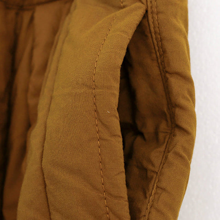 Buddha Stones冬 無地 カラーブロッキングデザイン コットン レディース ハーレムパンツ ポケット付き - image 31