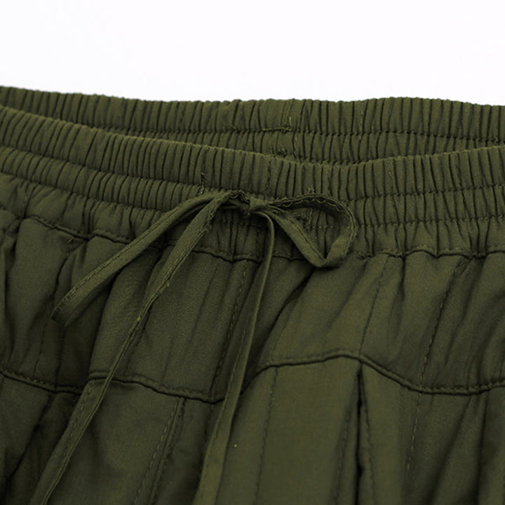 Buddha Stones冬 無地 カラーブロッキングデザイン コットン レディース ハーレムパンツ ポケット付き - image 21