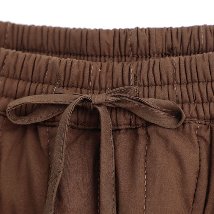 Buddha Stones冬 無地 カラーブロッキングデザイン コットン レディース ハーレムパンツ ポケット付き - image 15