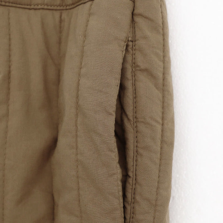 Buddha Stones冬 無地 カラーブロッキングデザイン コットン レディース ハーレムパンツ ポケット付き - image 3